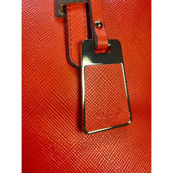 Aldo Tote, orange crossgrain leather, 14383, like NEW without tags, elegant - Picture 9 of 13